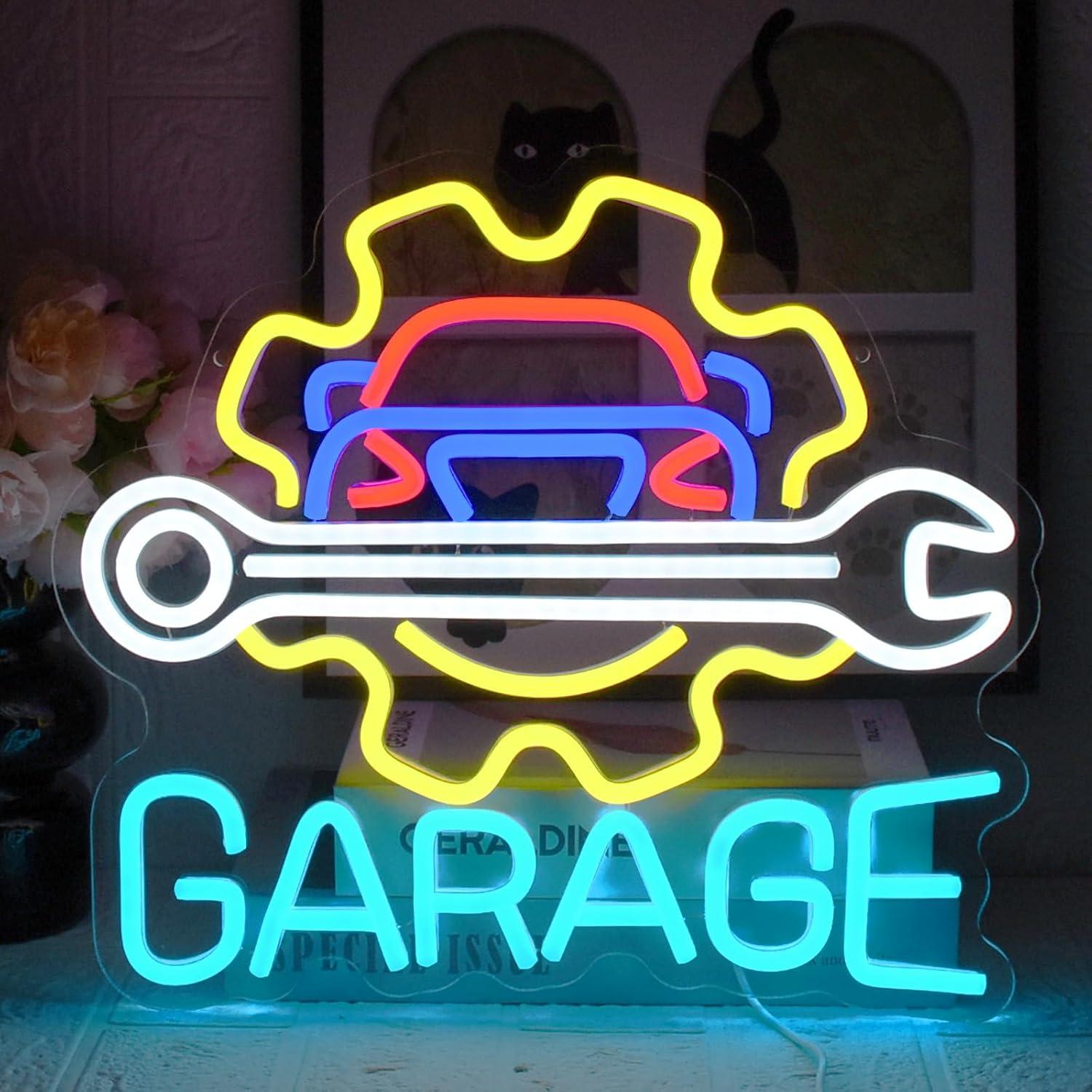 Auto Repair Shop Signs - Garage Neon Sign USB Powered LED