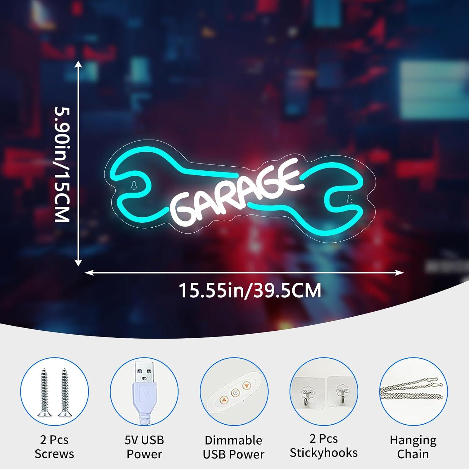 Garage Neon Sign USB Powered L - Auto Repair Shop Signs ulasan dan harga