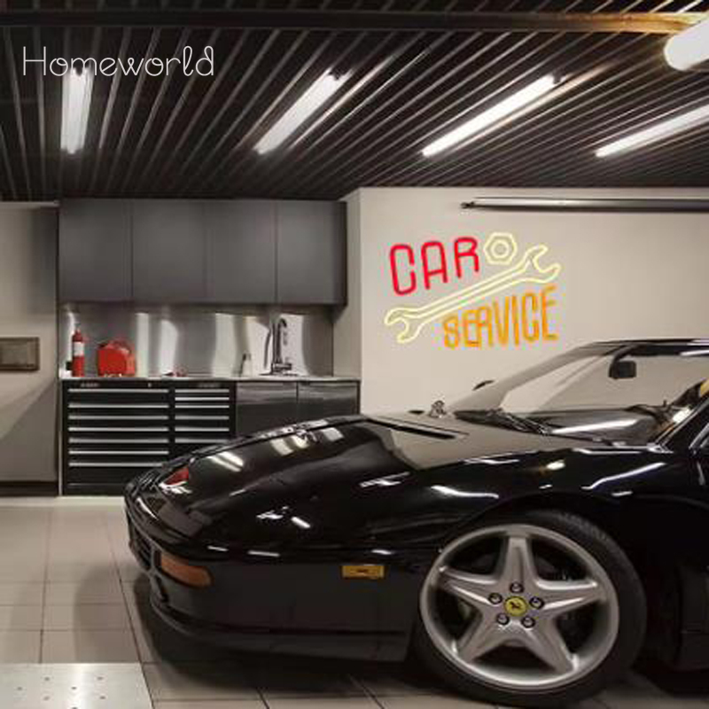 Car Service Neon Sign  Warm Wh - Auto Repair Shop Signs ulasan dan harga