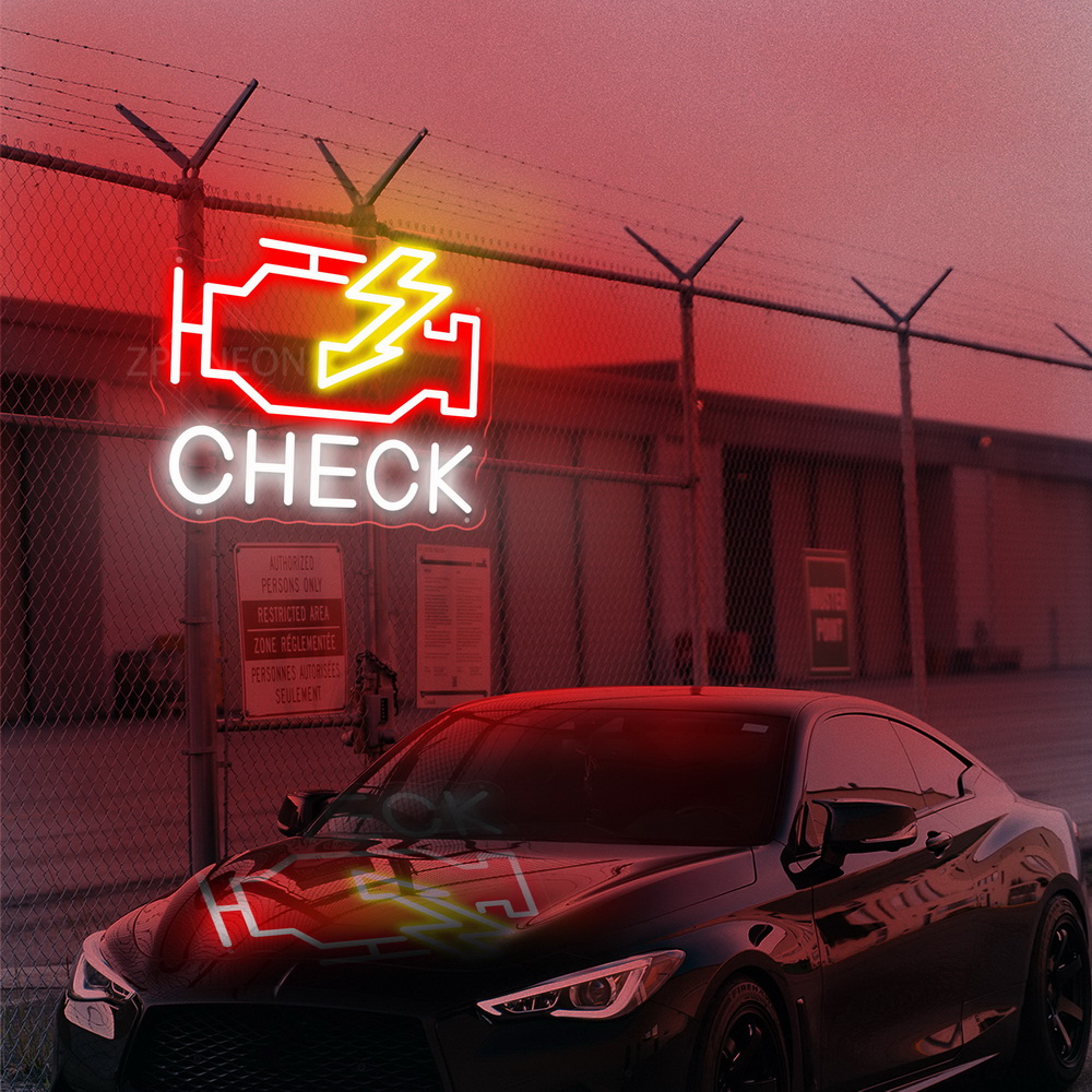 Check Engine Neon Sign Led Lig - Auto Repair Shop Signs ulasan dan harga