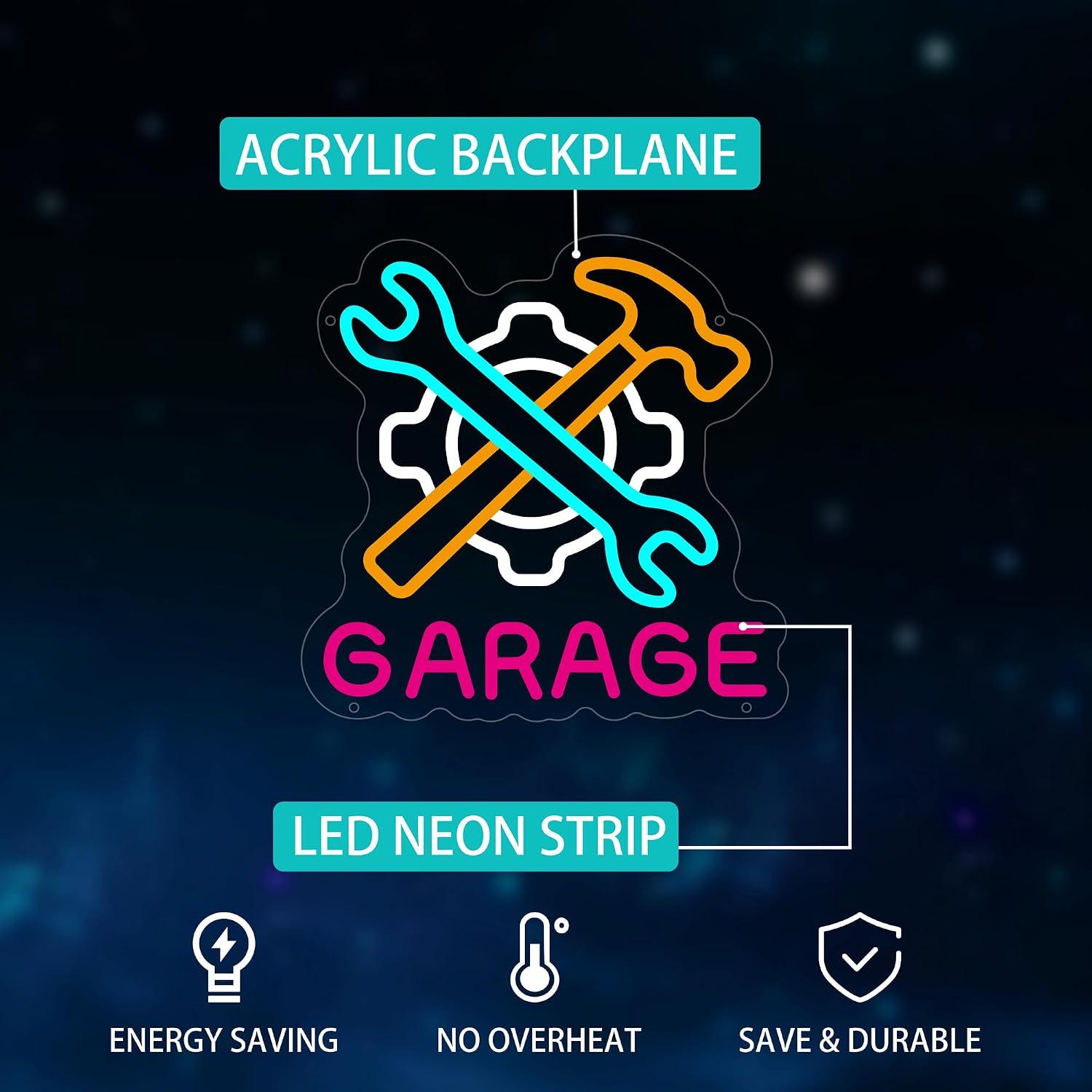 Garage Neon Sign Powered LED N - Auto Repair Shop Signs ulasan dan harga