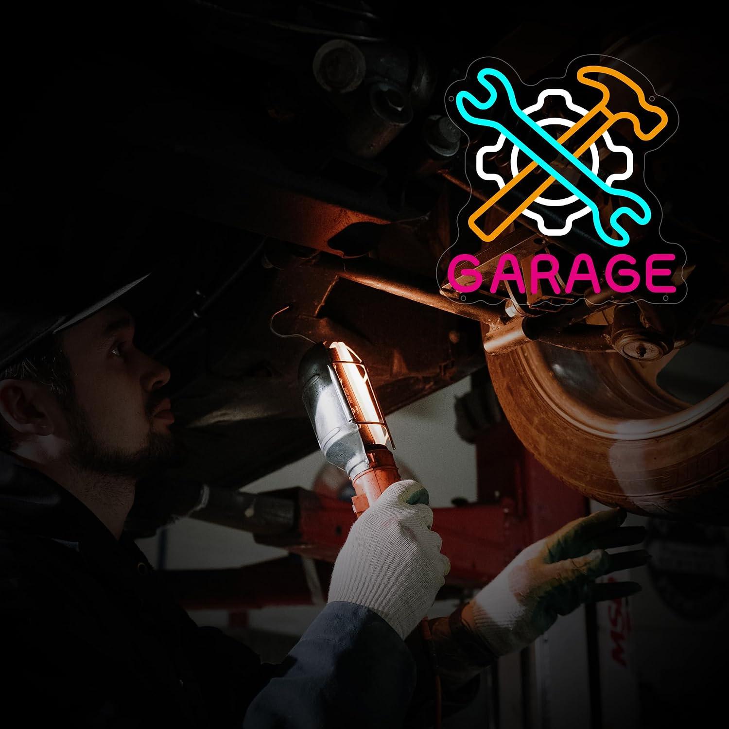 Garage Neon Sign Powered LED N - Auto Repair Shop Signs ulasan dan harga
