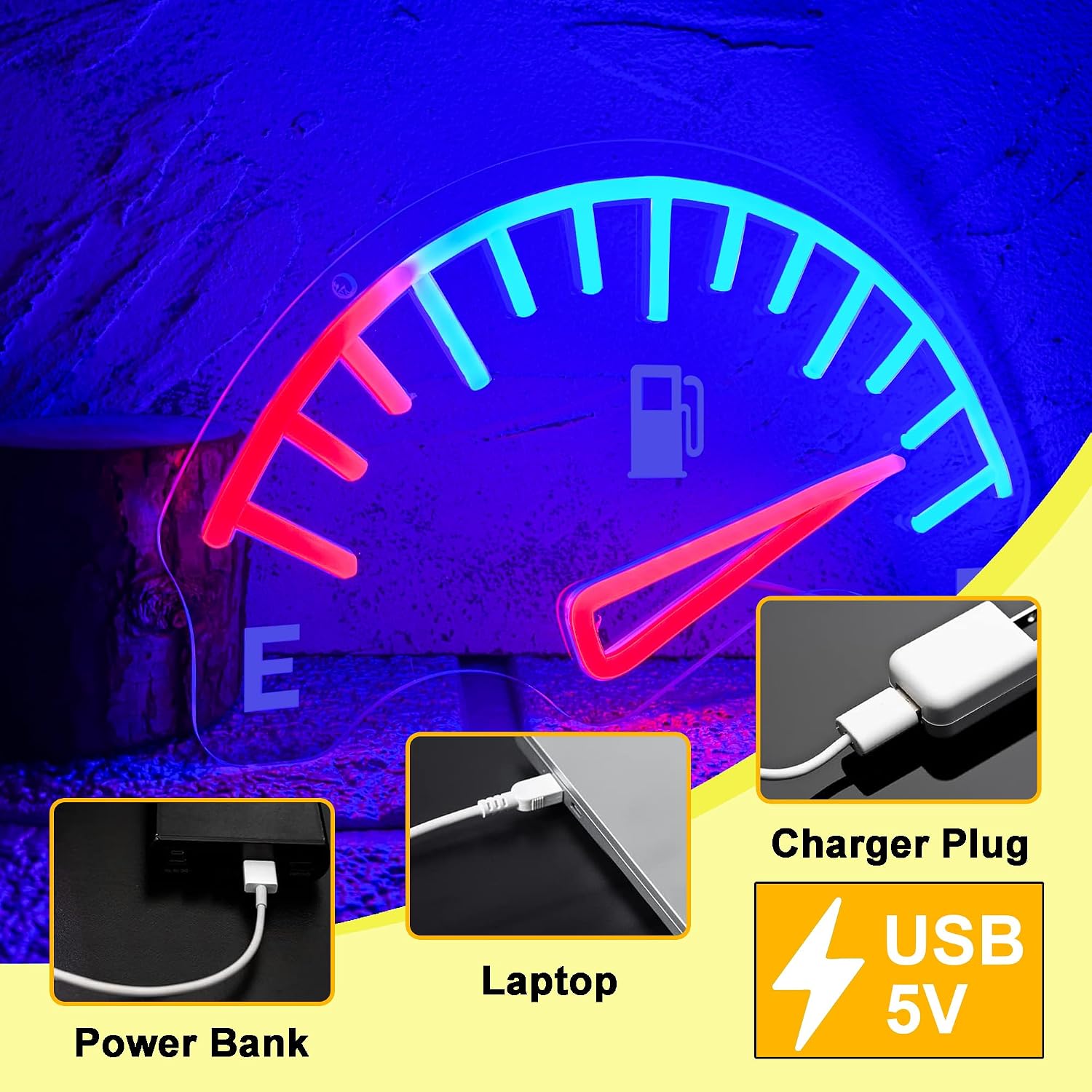 Car Fuel Gauge Meter LED Neon  - Auto Repair Shop Signs ulasan dan harga