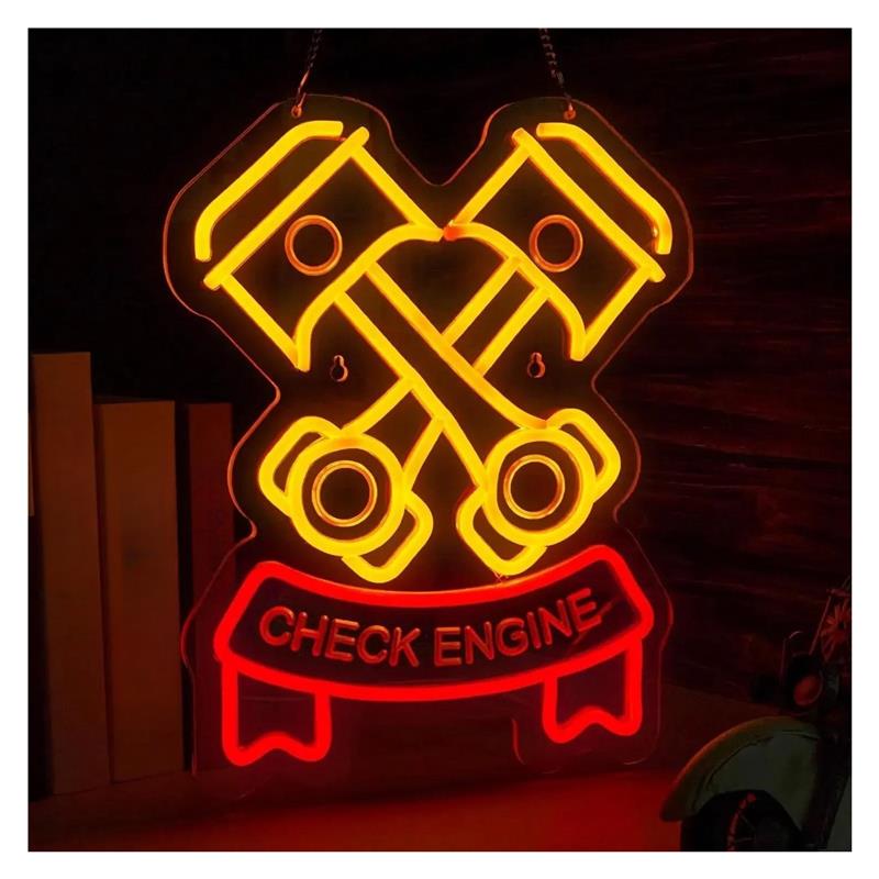 Check Engine Neon Sign For Aut - Auto Repair Shop Signs ulasan dan harga