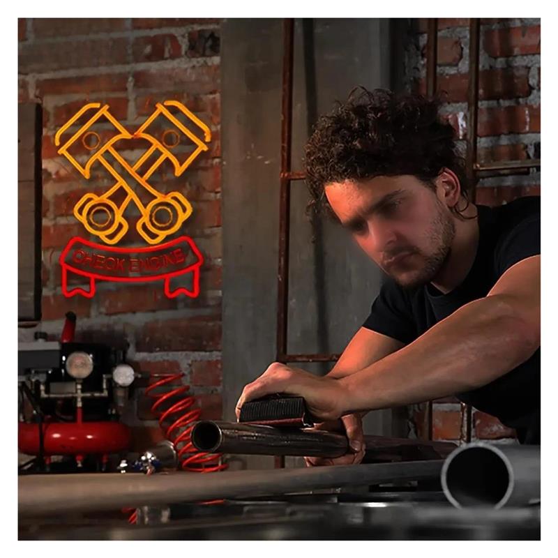 Check Engine Neon Sign For Aut - Auto Repair Shop Signs ulasan dan harga