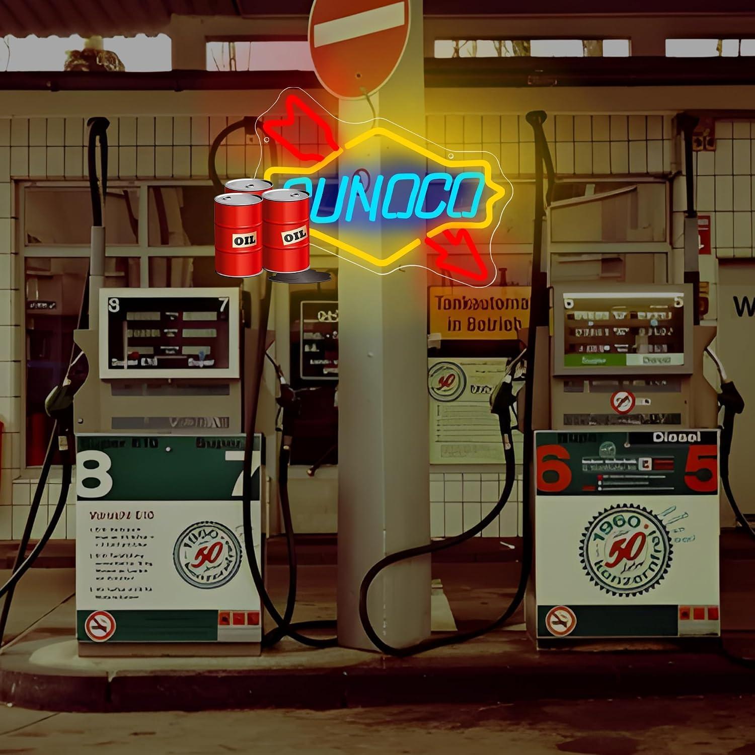 Gas Station Neon Sign Oil USB  - Auto Repair Shop Signs ulasan dan harga