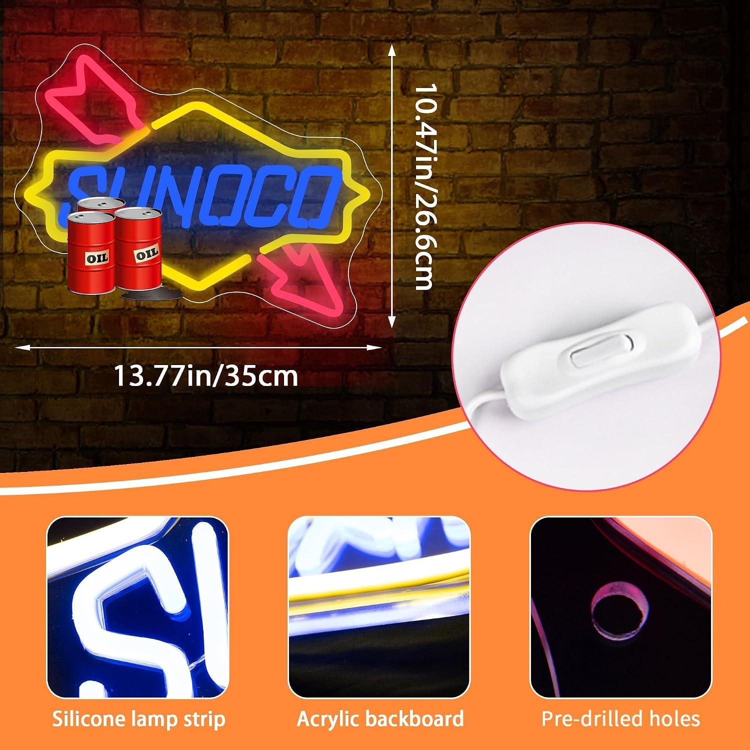 Gas Station Neon Sign Oil USB  - Auto Repair Shop Signs ulasan dan harga