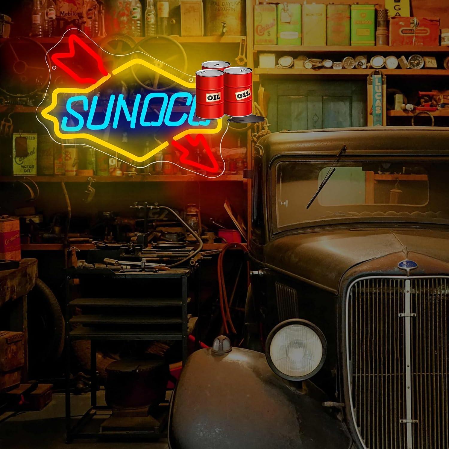 Gas Station Neon Sign Oil USB  - Auto Repair Shop Signs ulasan dan harga