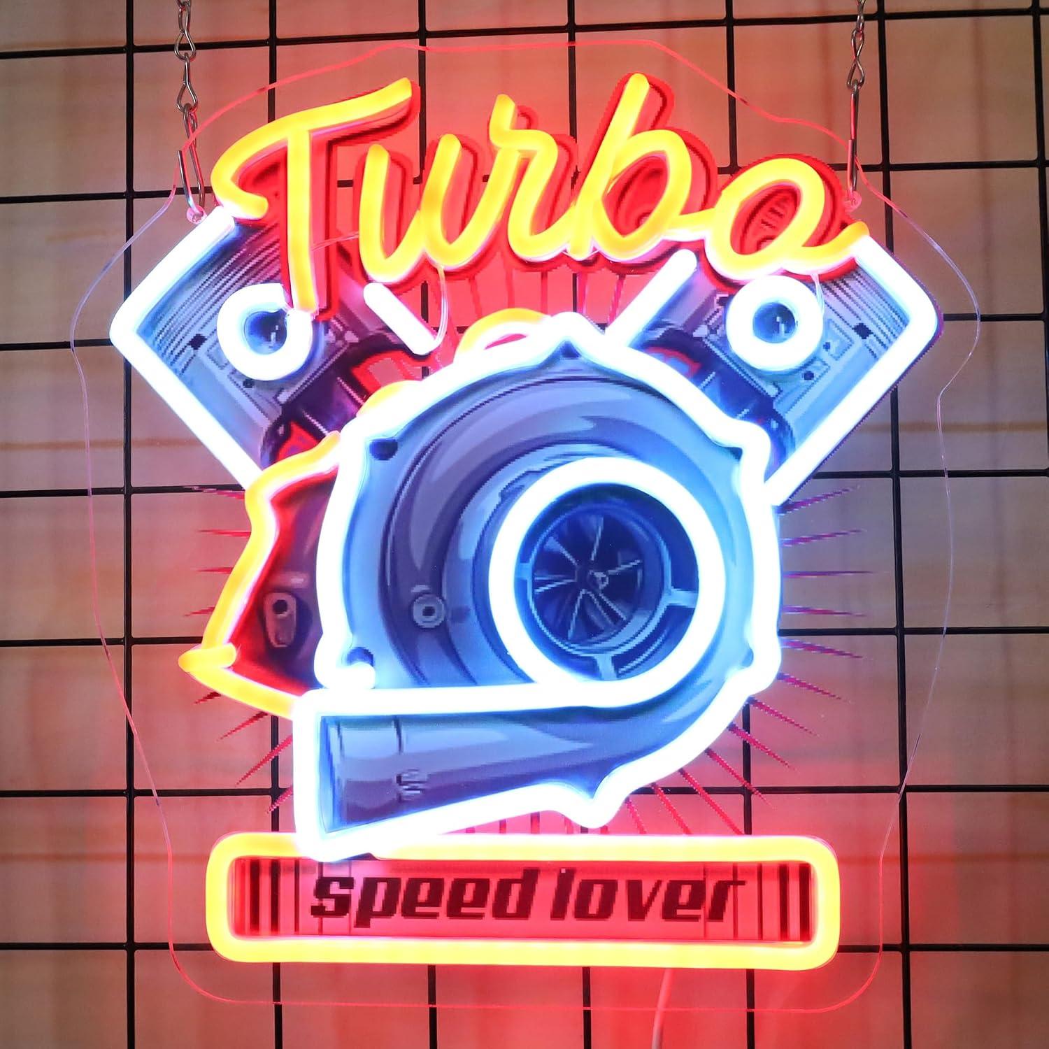 Turbo Engine Neon Sign Dimmabl - Auto Repair Shop Signs ulasan dan harga