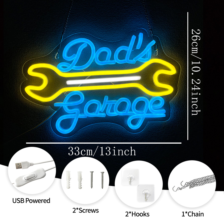 Garage Neon Sign for Wall Deco - Auto Repair Shop Signs ulasan dan harga